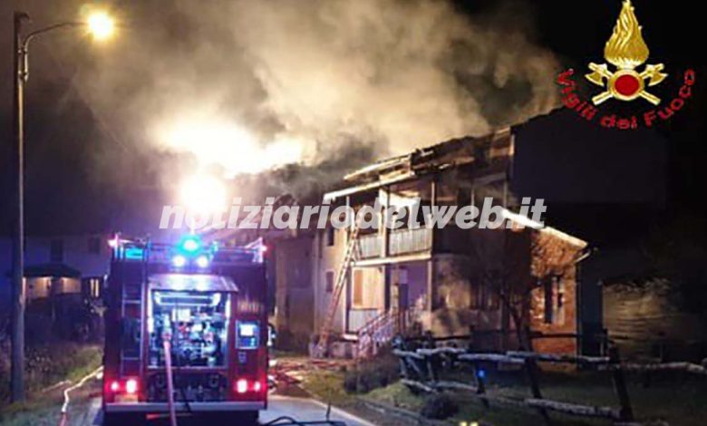 Incendio Biella 18 gennaio 2022: in fiamme un'abitazione di Zubiena