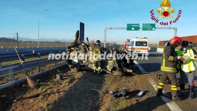 Incidente Torino-Savona 1 gennaio 2022 auto ribaltata sull'A6