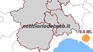 Terremoto oggi Alessandria 28 febbraio scossa 3.5ML da Borzonasca