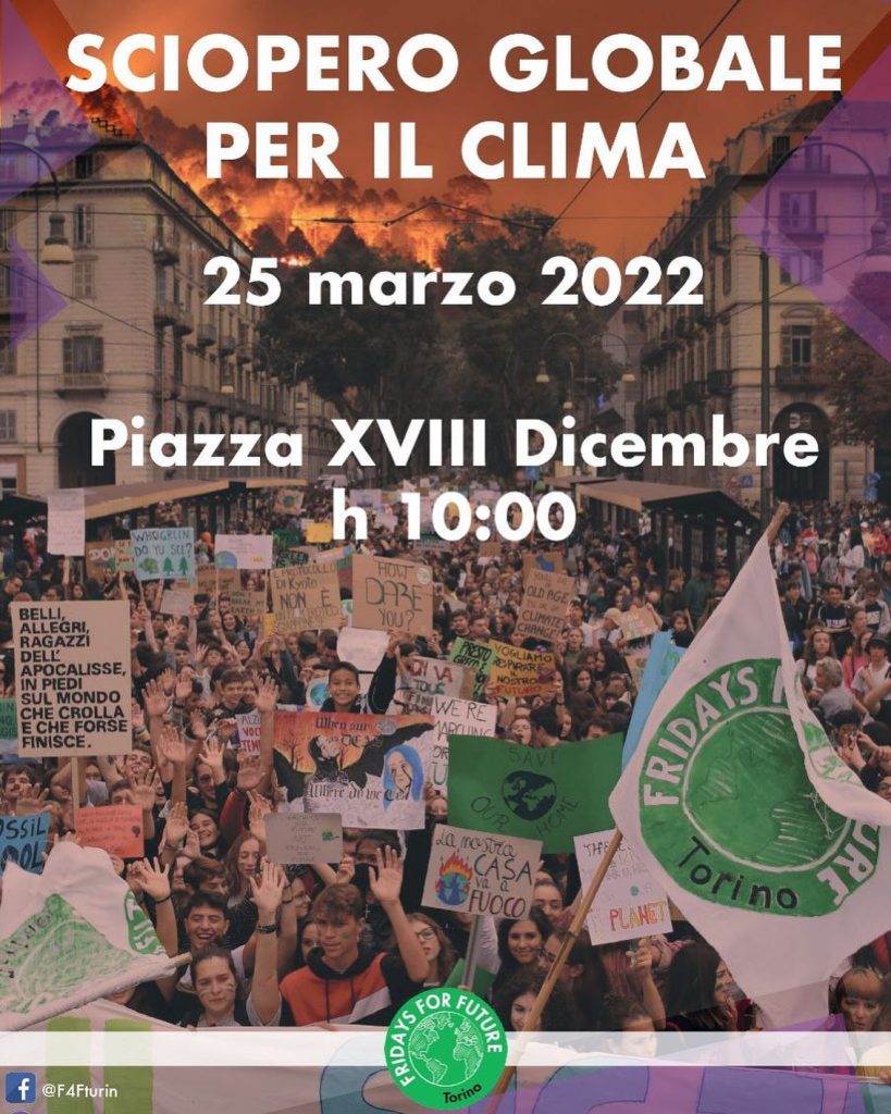 Manifestazione Torino oggi 25 marzo 2022: sciopero globale per il clima