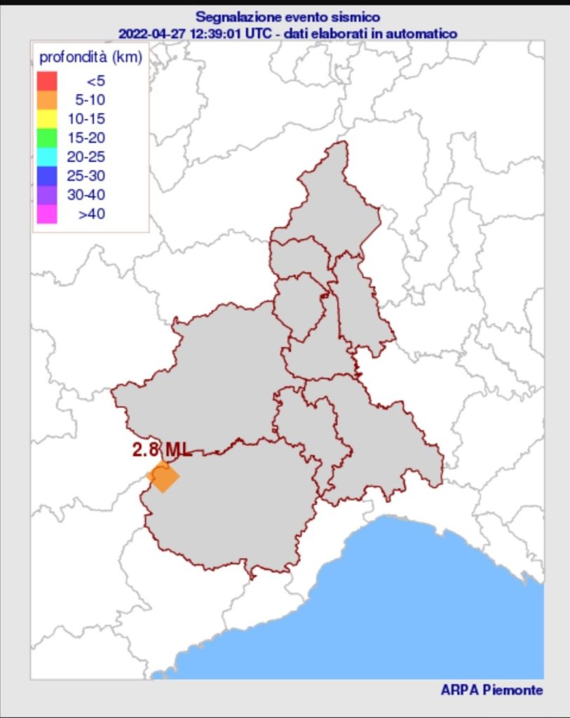 Terremoto Cuneo oggi 27 aprile 2022: scossa a Pontechianale