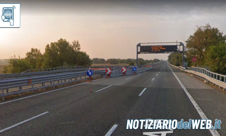 Incidente A26 Castellazzo Bormida oggi 5 luglio 2022: auto contro cantiere