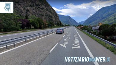 Incidente sulla A5 Torino-Aosta oggi 23 luglio: scontro tra due veicoli a Verrès