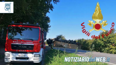 Incidente a Pollenzo oggi 22 agosto 2022: camion ribaltato