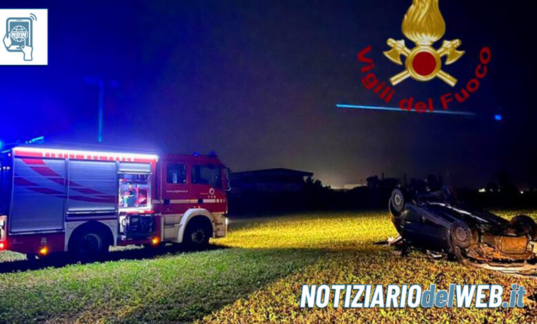 Incidente Magliano Alpi auto fuori strada nei pressi del cavalcavia