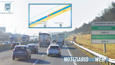 Incidente Tangenziale Torino oggi 17 ottobre 2022 altezza Venaria