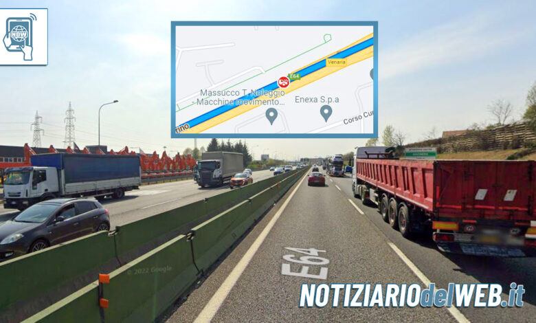 Incidente Tangenziale Torino oggi 7 ottobre 2022: scontro altezza Venaria