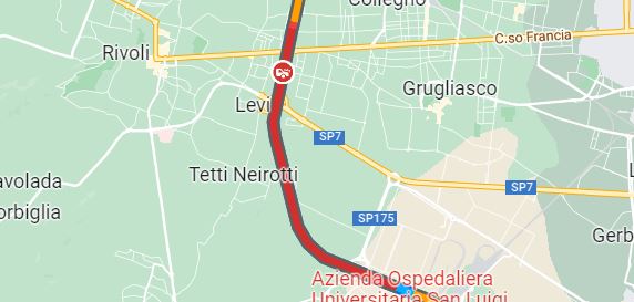 Incidente Tangenziale Torino Rivoli oggi 3 novembre 2022