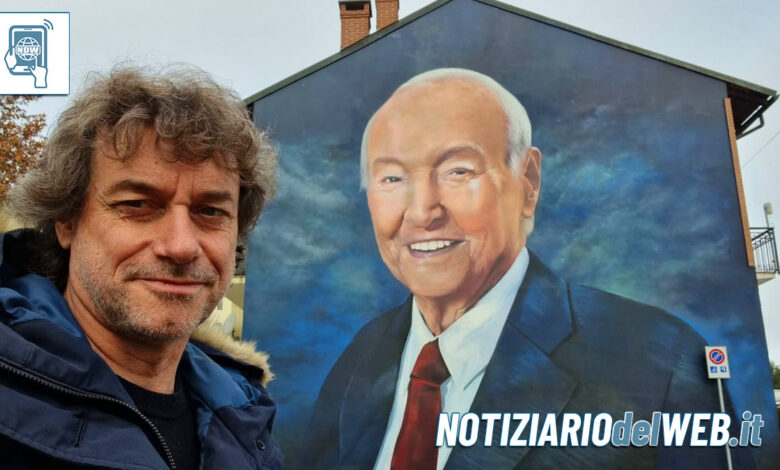 Alberto Angela a Nichelino per il murales in onore del padre Piero