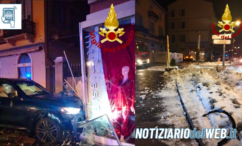 Incidente Mondovì 19 dicembre 2022: auto sfonda la vetrina di Intimissimi