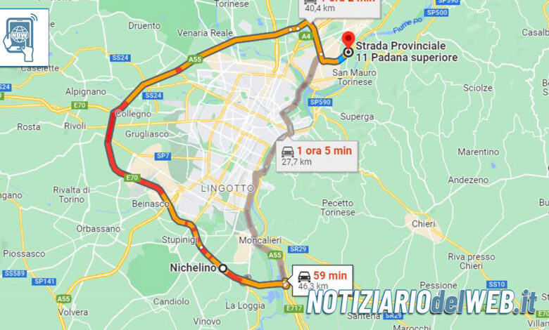 Tangenziale di Torino paralizzata a causa della neve oggi 15 dicembre 2022