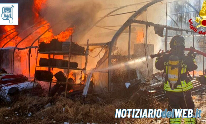 Incendio a Verbania oggi 11 febbraio 2023: fiamme in una serra