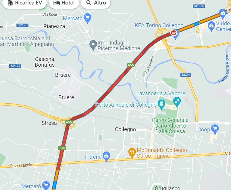 Incidente Tangenziale Torino Collegno oggi 25 febbraio 2023