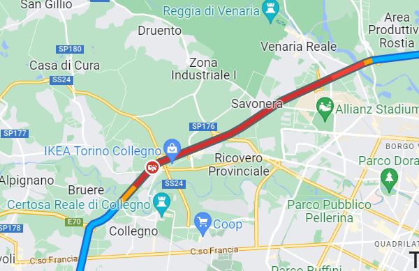 Incidente Tangenziale Torino oggi 15 marzo 2023 altezza Collegno