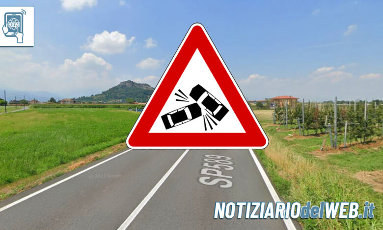 Incidente a Cavour oggi 29 marzo 2023 frontale auto e furgone