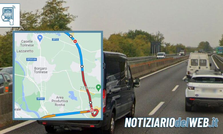 Raccordo Torino-Caselle oggi 9 marzo 2023 doppio incidente