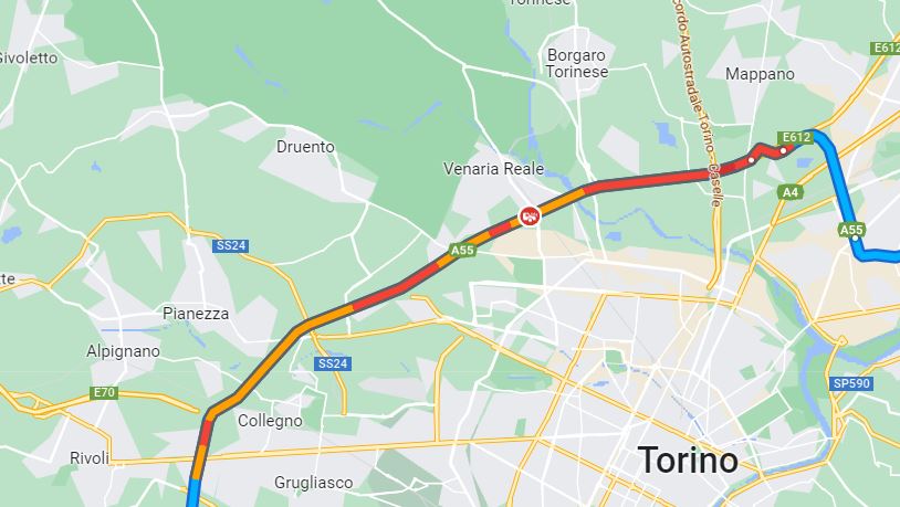 Incidente in Tangenziale a Torino oggi 5 aprile 2023, altezza Venaria