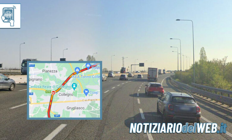 Incidente Tangenziale Torino Collegno oggi 12 maggio 2023