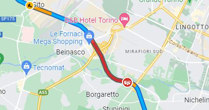 Incidente Tangenziale Torino altezza Stupinigi oggi 2 giugno 2023