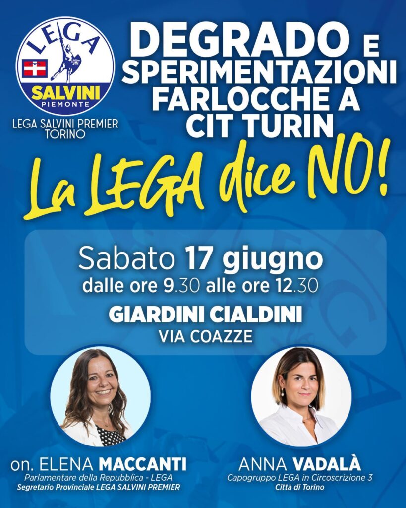 Raccolta firme contro il degrado: Anna Vadalà (Lega) lancia l'appello per Cit Turin