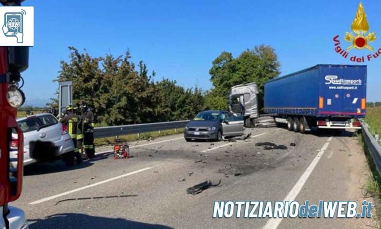 Incidente Cameri Bellinzago Novarese 26 settembre 2023