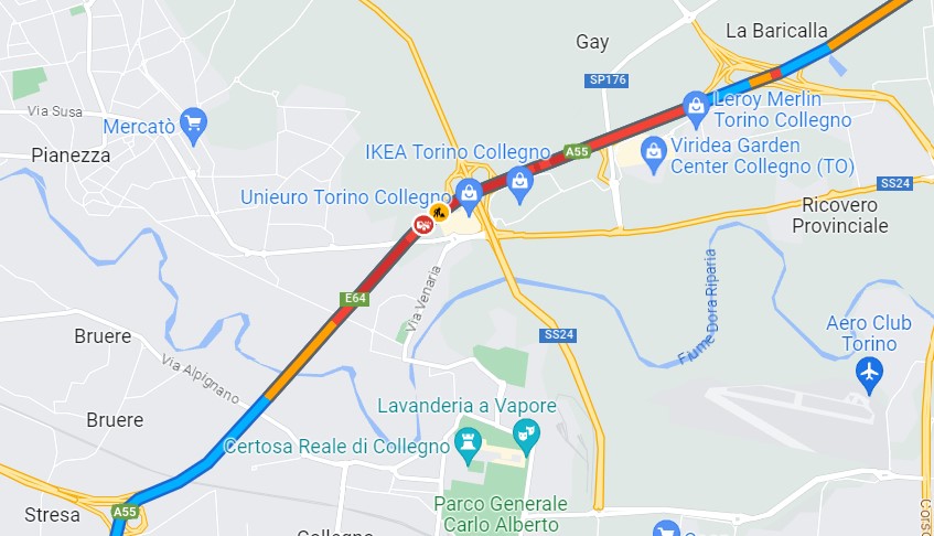 Incidente in Tangenziale a Torino oggi 4 settembre 2023 altezza Collegno