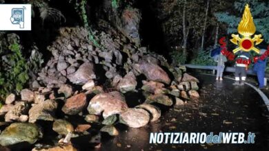 Bannio Anzino, frana sulla provinciale causa maltempo strada chiusa