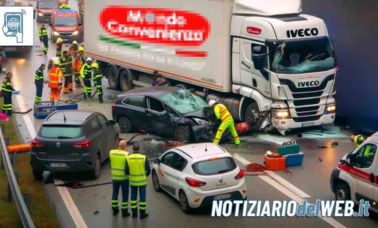 Incidente a Settimo Torinese oggi 27 ottobre 2023 tamponamento a catena