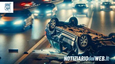 Incidente sulla Tangenziale Nord di Torino oggi, 30 ottobre 2023 auto ribaltata in mezzo alla carreggiata