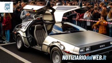 La DeLorean al Massaua Cityplex di Torino per Ritorno al Futuro