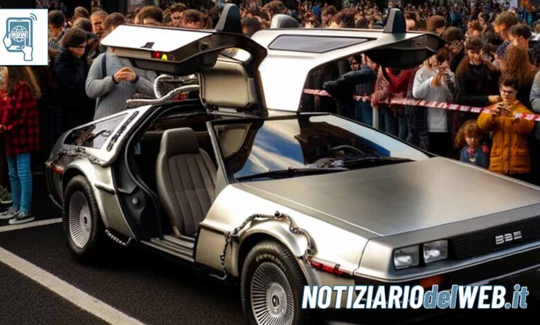 La DeLorean al Massaua Cityplex di Torino per Ritorno al Futuro