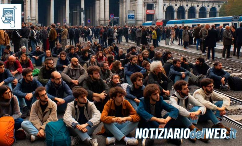 Manifestazione a Torino oggi: attivisti di Ultima Generazione occupano piazza Carlo Felice