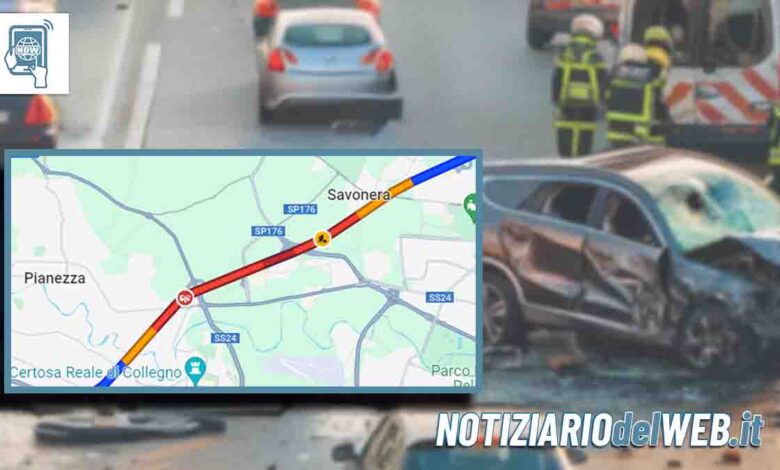 Incidente in Tangenziale a Torino oggi 29 novembre, altezza Collegno