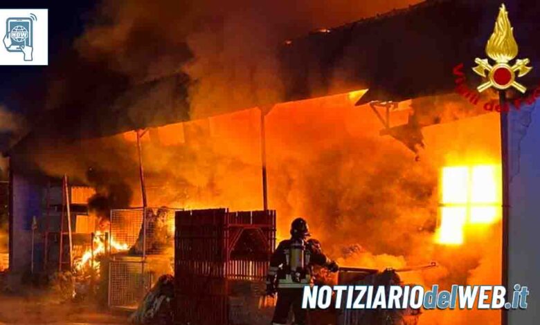 Incendio a Bricherasio oggi 1 dicembre 2023