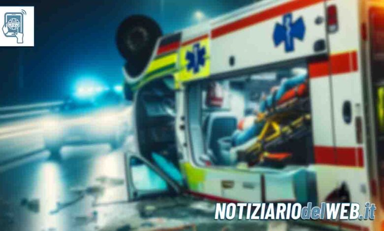 Incidente in corso Regina Margherita a Torino ambulanza ribaltata