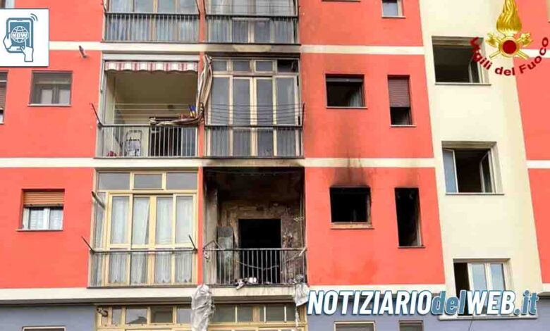 Settimo Torinese, incendio in via Monte Bianco, 48 evacuati, 2 in ospedale